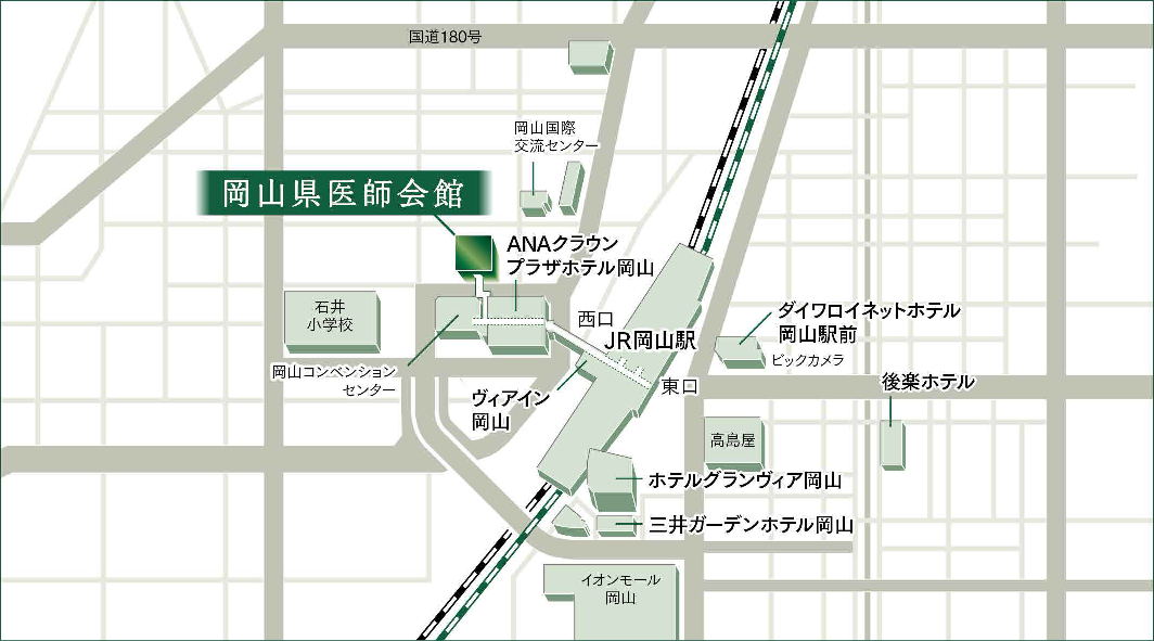 岡山県医師会館周辺マップ